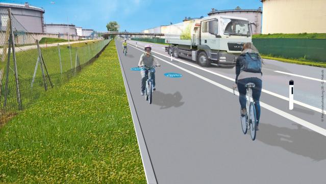  Ein Rendering des Teilabschnitts, der in die Lobau führt. (c) MA 28