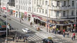 Rendering der Kreuzung Linke Wienzeile / Getreidemarkt, mit dem neuen Radweg. ZOOM VP/Mobilitätsagentur Wien