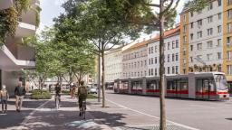 Visualisierung Laxenburgerstraße. (c)Mobilitätsagentur Wien/zoomvp.at