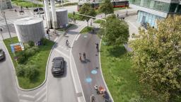  Sima/Nikolai/Pipal-Leixner: Mehr Komfort am Radhighway durch Entflechtung von Fuß- und Radverkehr an Kreuzung Nordbahnstraße  Copyright: Mobilitätsagentur Wien/ZOOMVP 