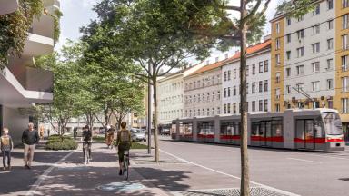 Visualisierung Laxenburgerstraße. (c)Mobilitätsagentur Wien/zoomvp.at