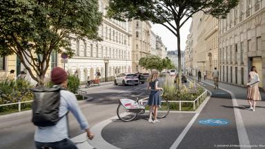 Visualisierung Fuchsthallergasse (c) ZOOMVP.AT/Mobilitätsagentur Wien